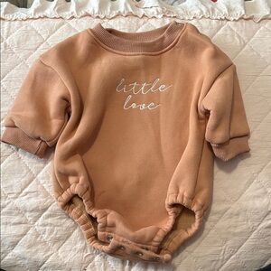 Peach Baby Onesie with 'Little Love' Embroidery